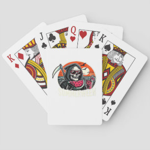 Happy Summerween Grim Reaper Watermelon Summer Hal Playing Cards