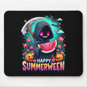 Happy Summerween Skeleton Jack-o-lantern Summer Wa Mouse Pad