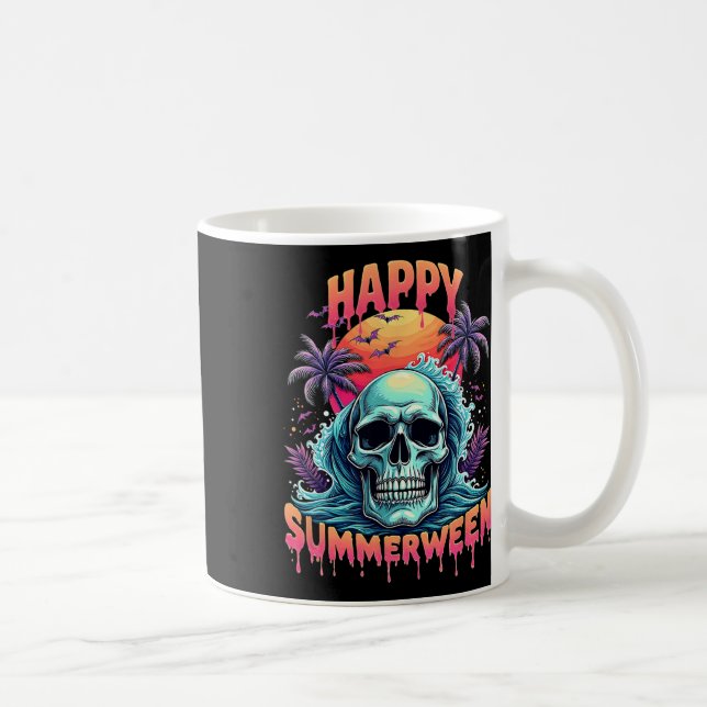 Happy Summerween Skeleton Summer Watermelon Jack-o Coffee Mug (Right)