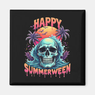 Happy Summerween Skeleton Summer Watermelon Jack-o Magnet