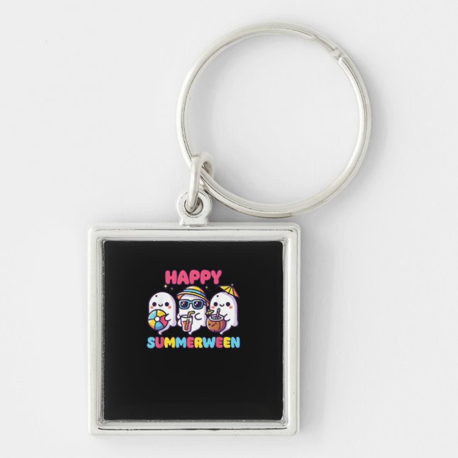Happy Summerween Summer Halloween Funny Key Ring (Front)