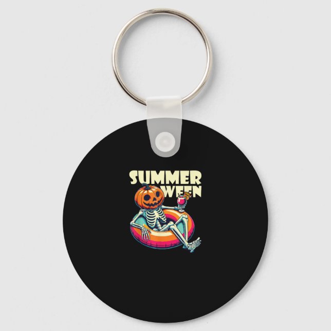 Happy Summerween Summer Halloween Funny Key Ring (Front)