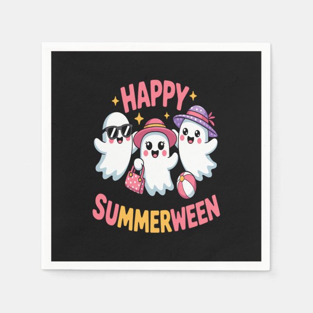 Happy Summerween Summer Halloween Funny Napkin (Front)