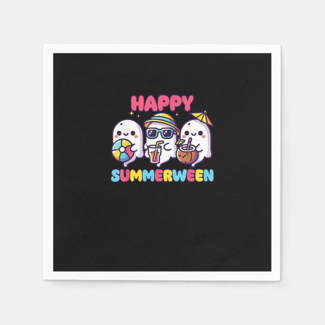 Happy Summerween Summer Halloween Funny Napkin (Front)