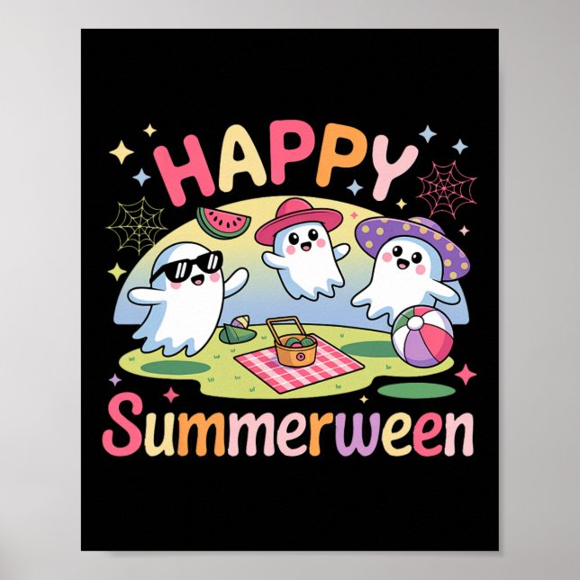 Happy Summerween Summer Halloween Ghost  Poster (Front)