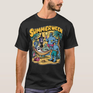 Happy Summerween Summer Halloween Holiday Beach Vi T-Shirt