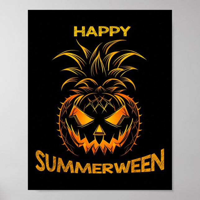 Happy Summerween Summer Halloween Jack O Lantern P Poster (Front)