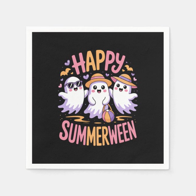 Happy Summerween Summer Halloween Napkin (Front)