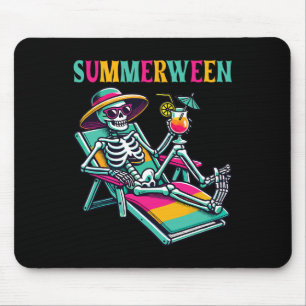 Happy Summerween Summer Halloween Skeleton Mouse Pad