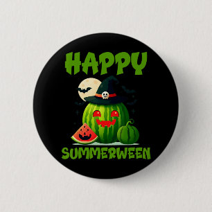 Happy Summerween Summer Watermelon Jack-o-lantern 6 Cm Round Badge