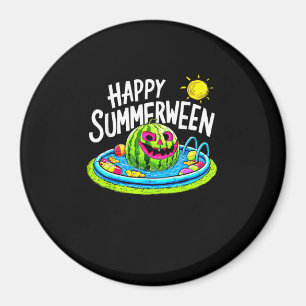 Happy Summerween Summer Watermelon Jack-O-Lantern Magnet