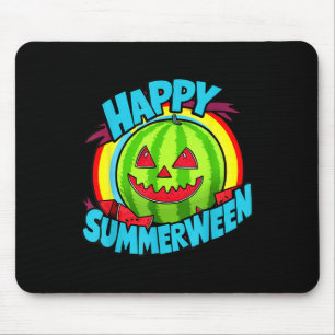 Happy Summerween Summer Watermelon Jack-o-lantern Mouse Pad