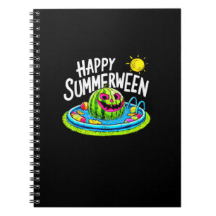 Happy Summerween Summer Watermelon Jack-O-Lantern Notebook