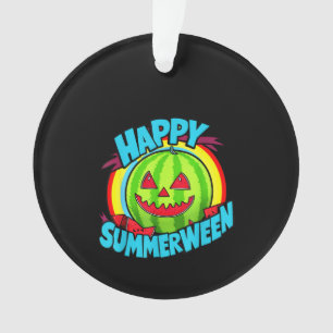 Happy Summerween Summer Watermelon Jack-O-Lantern Ornament