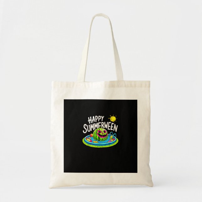 Happy Summerween Summer Watermelon Jack-O-Lantern  Tote Bag (Front)