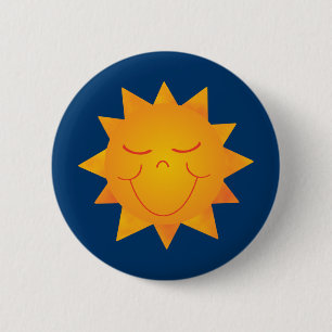 Happy Sun 6 Cm Round Badge