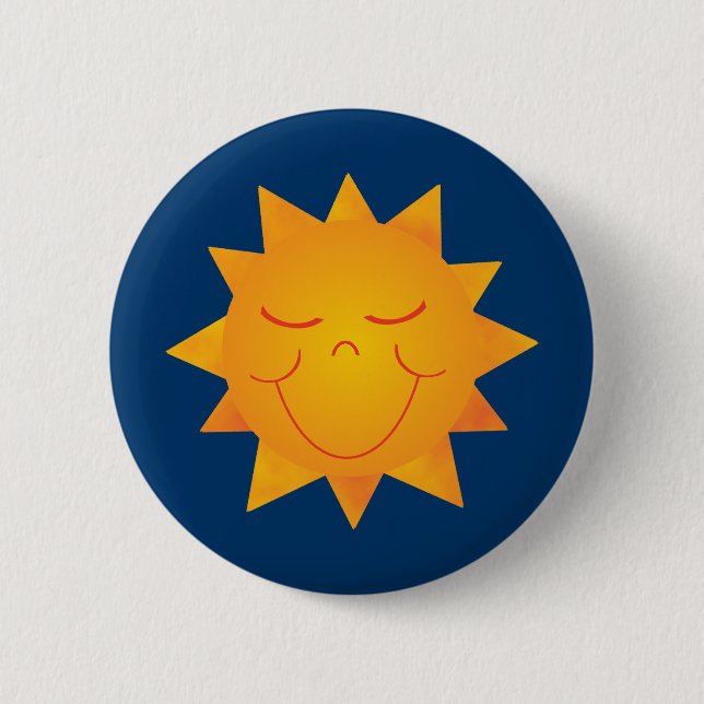 Happy Sun 6 Cm Round Badge (Front)