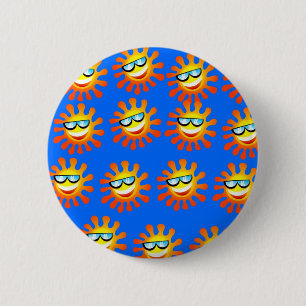 Happy Sun 6 Cm Round Badge