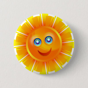 Happy Sun 6 Cm Round Badge