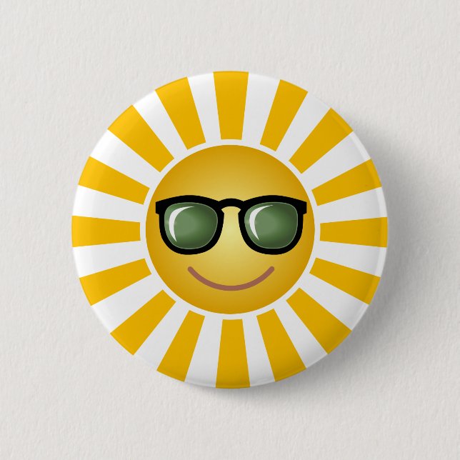 Happy Sun 6 Cm Round Badge (Front)