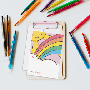 Happy Sun and Rainbow Cute Classroom Valentine Invitation