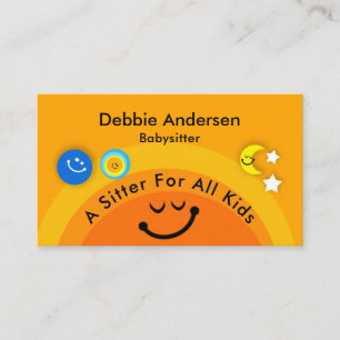 Happy Sun Babysitting Children Business Card