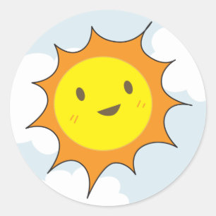 Happy Sun Classic Round Sticker