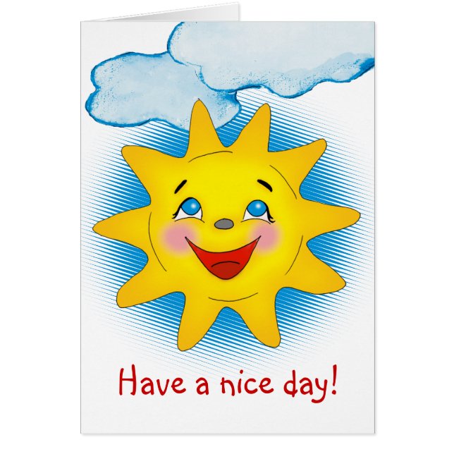 Happy sun & clouds - Card Template (Front)