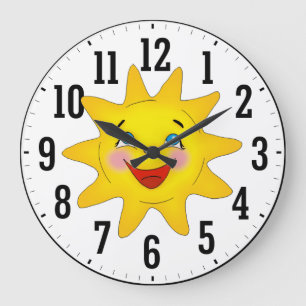 Happy Sun   Cool Gifts Large Clock