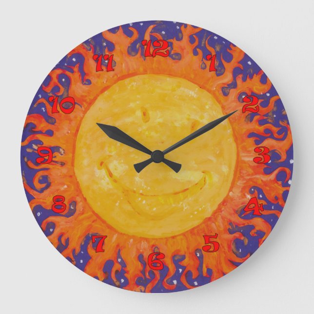 Happy Sun Large Clock (Front)