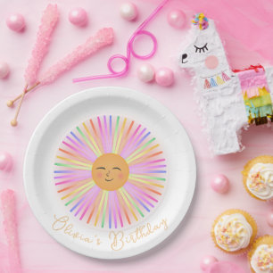 Happy Sun Rainbow Sunshine Paper Plate