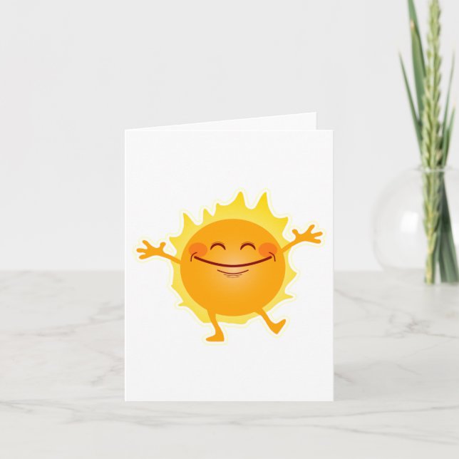 Happy Sun, Sunshine, Summer Solstice Card (Front)