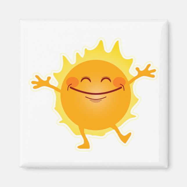Happy Sun, Sunshine, Summer Solstice Magnet (Front)