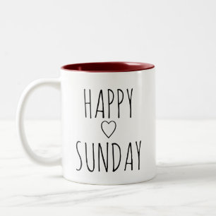 'Happy Sunday' Elegant Charming Uplifting Gift Two-Tone Coffee Mug