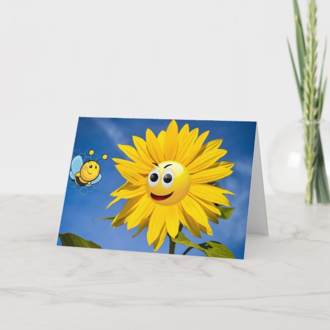 Happy Sunflower. Card (Front)