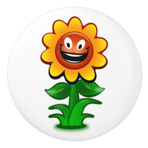 HAPPY SUNFLOWER CERAMIC KNOB