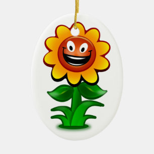 HAPPY SUNFLOWER CERAMIC ORNAMENT
