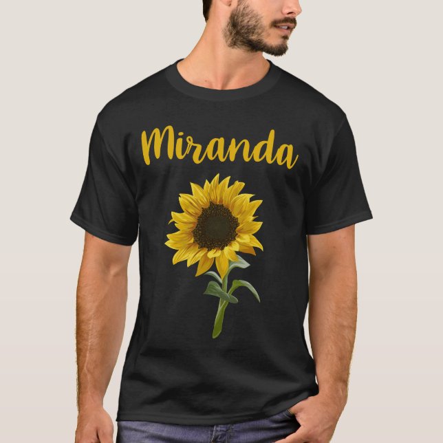 Happy Sunflower - Miranda Name T-Shirt (Front)