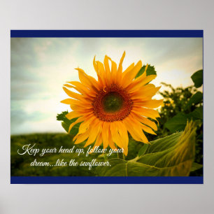 Happy Sunflower Personalised Poster