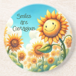 Happy Sunflower - Smiles are Contagious Coaster