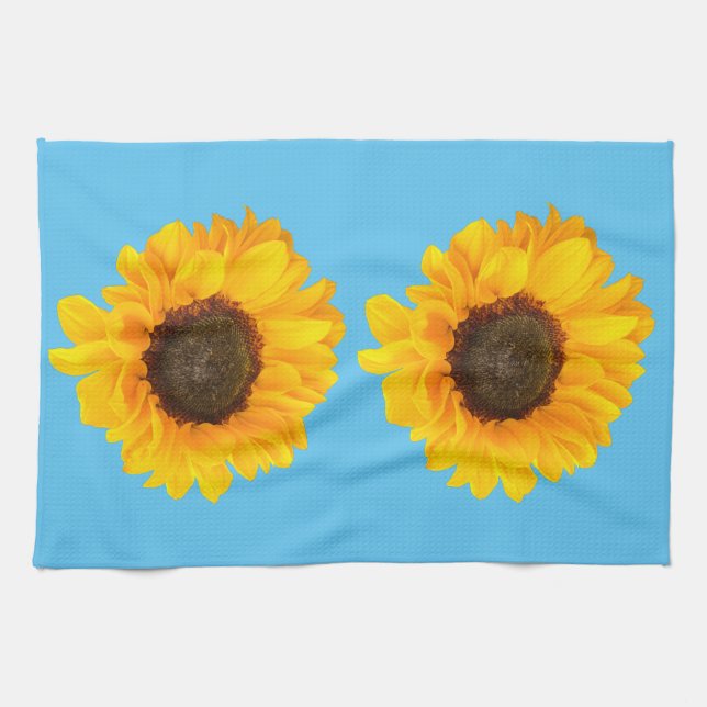 Happy sunflower   tea towel (Horizontal)