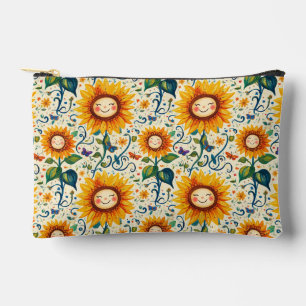Happy Sunflowers: Cheery Sunflower Pattern Accessory Pouch