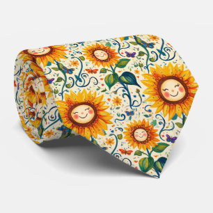Happy Sunflowers: Cheery Sunflower Pattern Tie