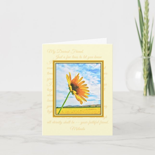 Happy Sunflowers Classy Note Card (Front)