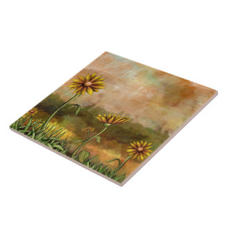 Happy Sunflowers Tile