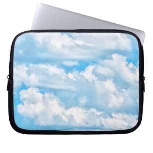 Happy Sunny Clouds Background Laptop Sleeve