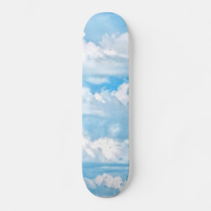 Happy Sunny Clouds Background Scenery Skateboard