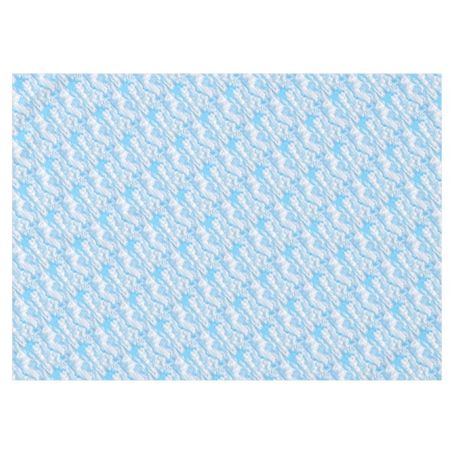 Happy Sunny Clouds Blue Background Tablecloth (Front (Horizontal))