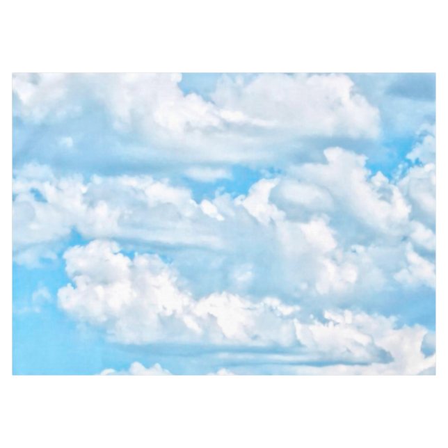 Happy Sunny Clouds Blue Background Tablecloth (Front (Horizontal))