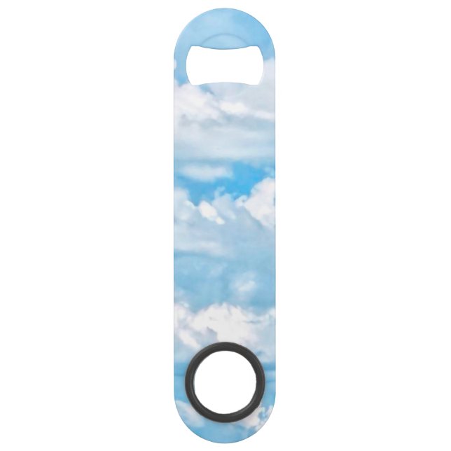 Happy Sunny Clouds Light Blue Sky Background (Front)